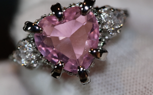 Pink Diamond Heart Ring | Heart Ring | Heart Shaped Ring | Heart Shape Ring