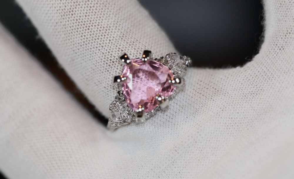 Pink Diamond Ring | Heart Ring | Heart Shaped Ring | Heart Shape Ring | Diamond Heart Ring | Heart Ring with Diamonds | Engagement Ring