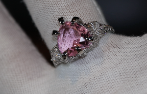 Pink Diamond Heart Ring | Heart Ring | Heart Shaped Ring | Heart Shape Ring