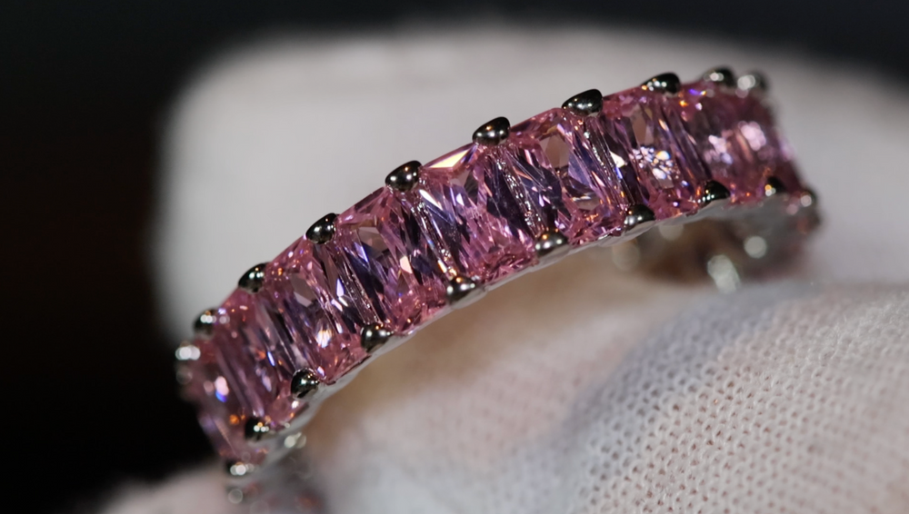 
            
                Load image into Gallery viewer, Pink Diamond Ring | Eternity Engagement Ring
            
        