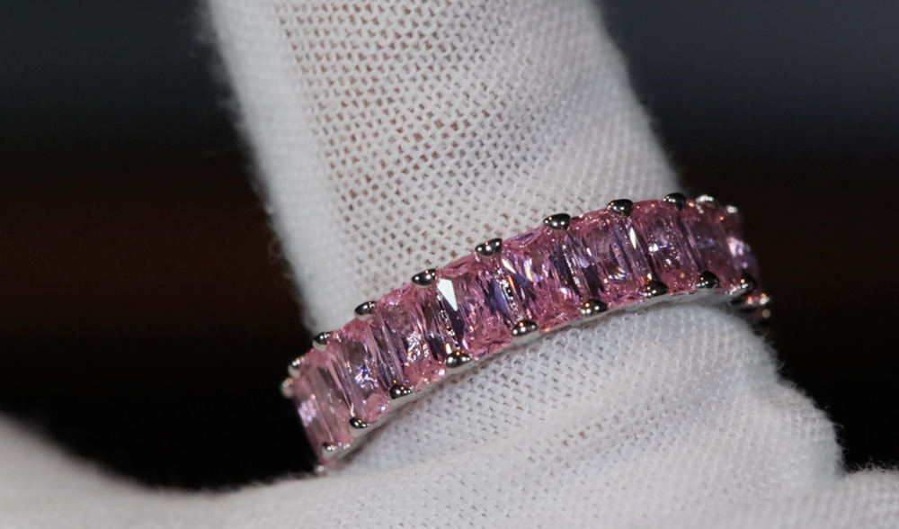 
            
                Load image into Gallery viewer, Pink Diamond Ring | Eternity Engagement Ring
            
        
