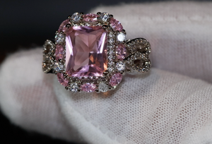 Big Pink Diamond Ring | Pink Diamond Ring | Womens Pink Diamond Ring