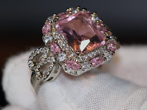 Big Pink Diamond Ring | Pink Diamond Ring | Womens Pink Diamond Ring