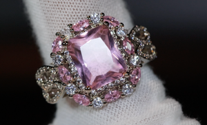 Big Pink Diamond Ring | Pink Diamond Ring | Womens Pink Diamond Ring