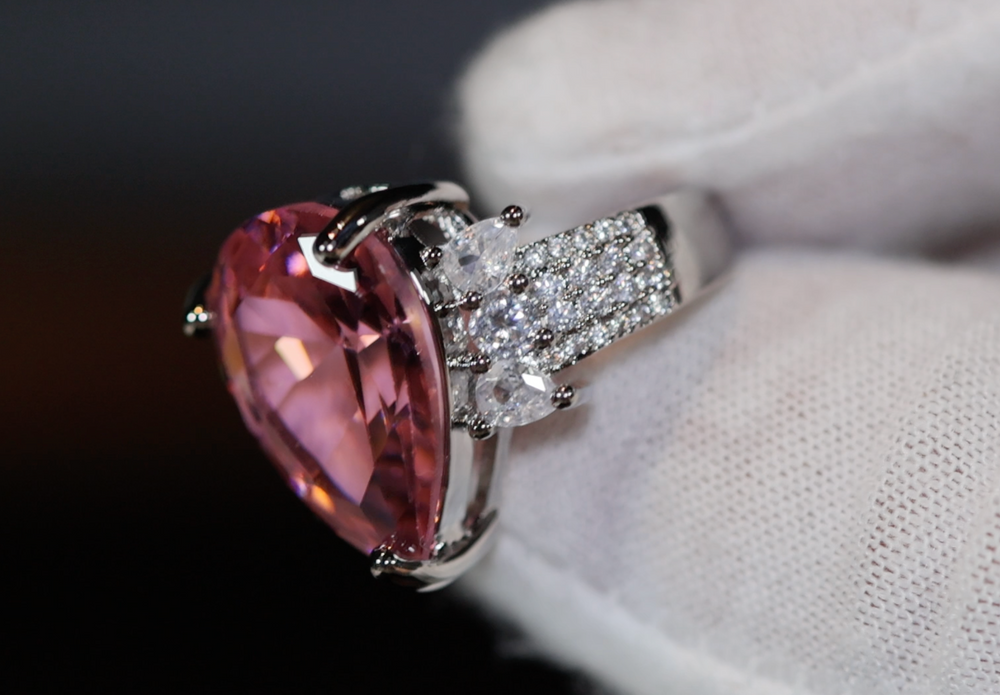 Pink Diamond Ring | Teardrop Ring | Pear Shape Ring | Teardrop Engagem ...