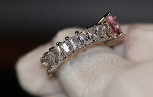 Heart Ring | Pink Diamond Heart Ring | Heart Ring with Diamonds | Engagement Ring | Pink Diamond Ring