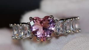 Heart Ring | Heart Shaped Ring | Heart Shape Ring | Diamond Heart Ring | Heart Ring with Diamonds | Engagement Ring | Pink Diamond Ring