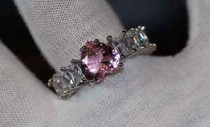 Heart Ring | Pink Diamond Heart Ring | Heart Ring with Diamonds | Engagement Ring | Pink Diamond Ring