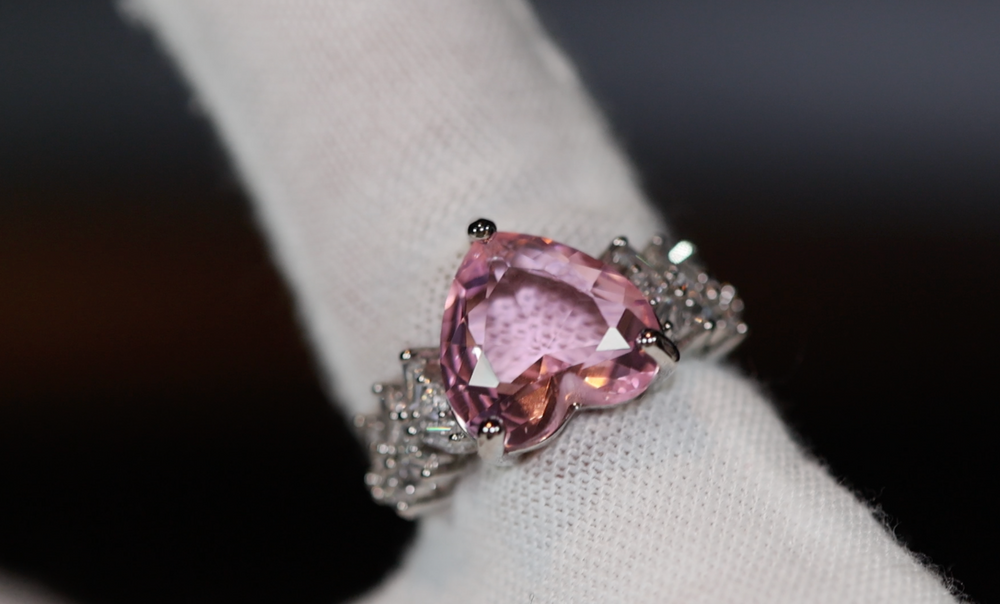 Pink Diamond Ring | Teardrop Ring | Heart Shape Ring