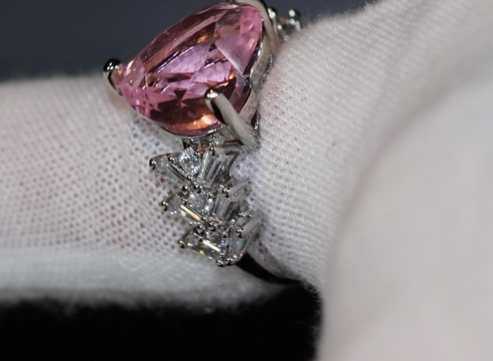 Pink Diamond Ring | Teardrop Ring | Heart Shape Ring