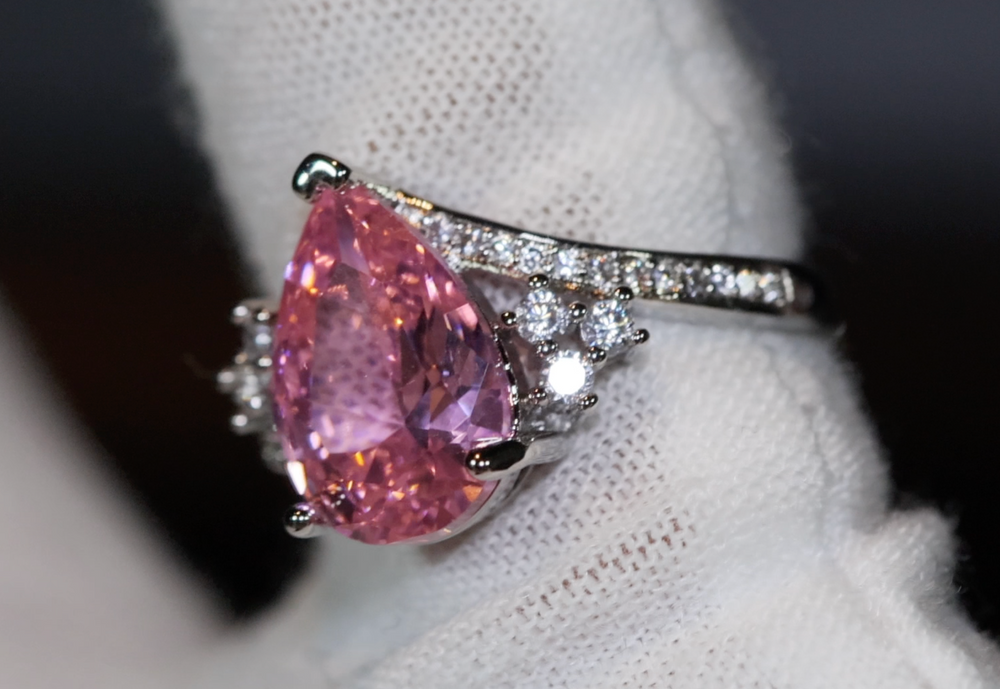 Pink Diamond Ring | pink teardrop diamond engagement ring – Minx London