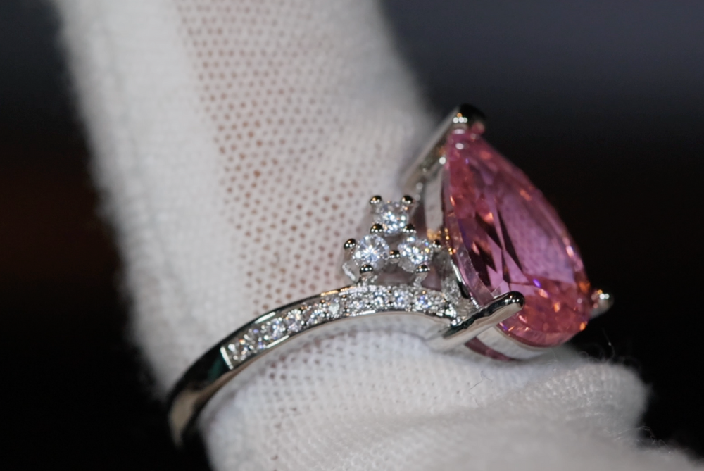 Pink Diamond Ring | pink teardrop diamond engagement ring – Minx London