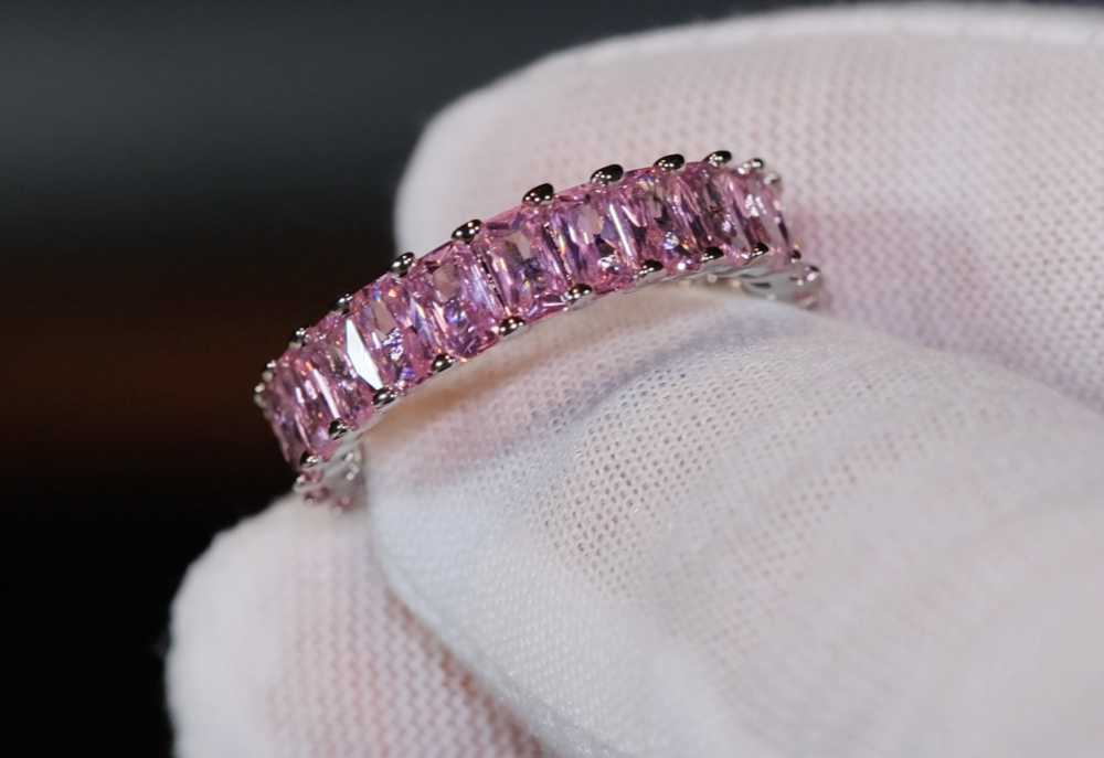 Pink Diamond Ring | Eternity Engagement Ring