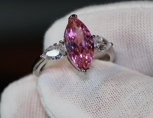 Pink Diamond Marquise Ring | Marquise Diamond Ring | Marquise Engagement Ring