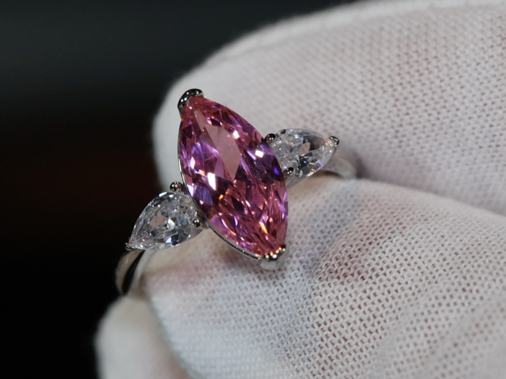 Pink Diamond Marquise Ring | Marquise Diamond Ring | Marquise Engagement Ring