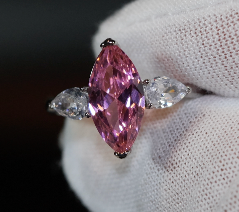 Pink Diamond Marquise Ring | Marquise Diamond Ring | Marquise Engagement Ring