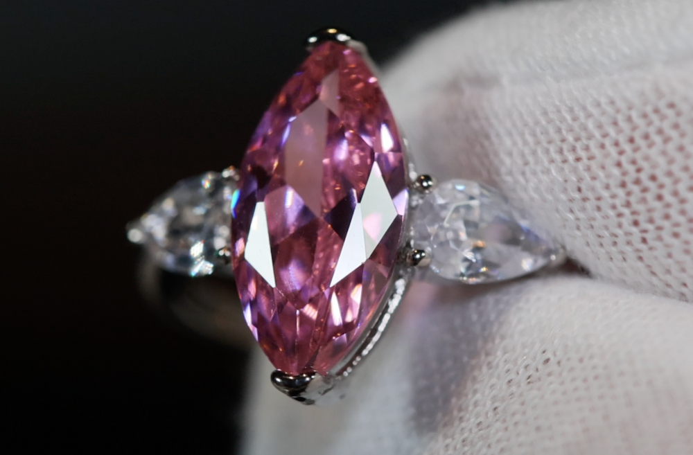 Pink Diamond Marquise Ring | Marquise Diamond Ring | Marquise Engagement Ring