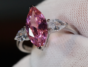 Pink Diamond Marquise Ring | Marquise Diamond Ring | Marquise Engagement Ring