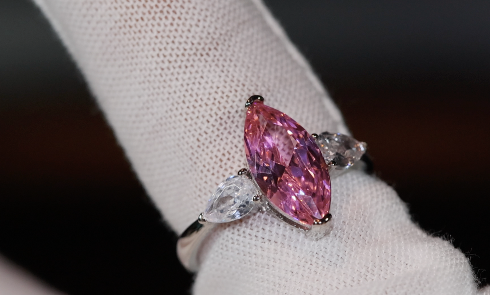 Pink Diamond Marquise Ring | Marquise Diamond Ring | Marquise Engagement Ring