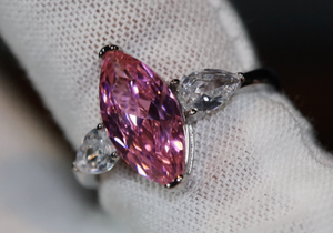 Pink Diamond Marquise Ring | Marquise Diamond Ring | Marquise Engagement Ring