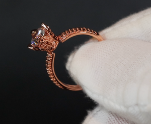 Big Carat Engagement Ring | Rose Gold Engagement Ring | Womens Rose Gold Ring | Rose Gold Ring | Rose Gold Wedding Ring | Flower Shape Ring