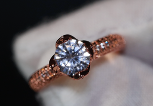 Big Carat Engagement Ring | Rose Gold Engagement Ring | Womens Rose Gold Ring | Rose Gold Ring | Rose Gold Wedding Ring | Flower Shape Ring