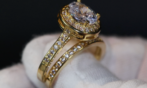 Gold Wedding Ring Set | Gold Wedding Ring Set | Engagement Ring Set