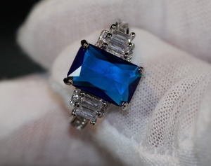 Sapphire Blue Diamond Ring | Blue Diamond Engagement Ring