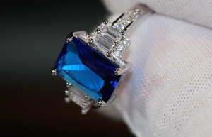 Sapphire Blue Diamond Ring | Blue Diamond Engagement Ring