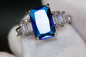 Sapphire Blue Diamond Ring | Blue Diamond Engagement Ring