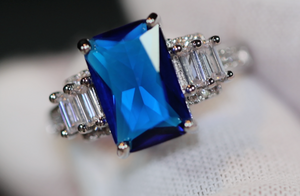 Sapphire Blue Diamond Ring | Blue Diamond Engagement Ring