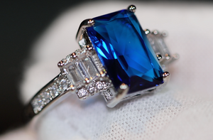Sapphire Blue Diamond Ring | Blue Diamond Engagement Ring