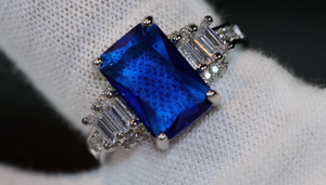 Sapphire Blue Diamond Ring | Blue Diamond Engagement Ring