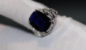 Blue Diamond Ring | Mens Blue Diamond Ring | Iced Out Ring | Womens Blue Diamond Ring | Mens Diamond Ring | Big Ring | Mens Iced Out Ring