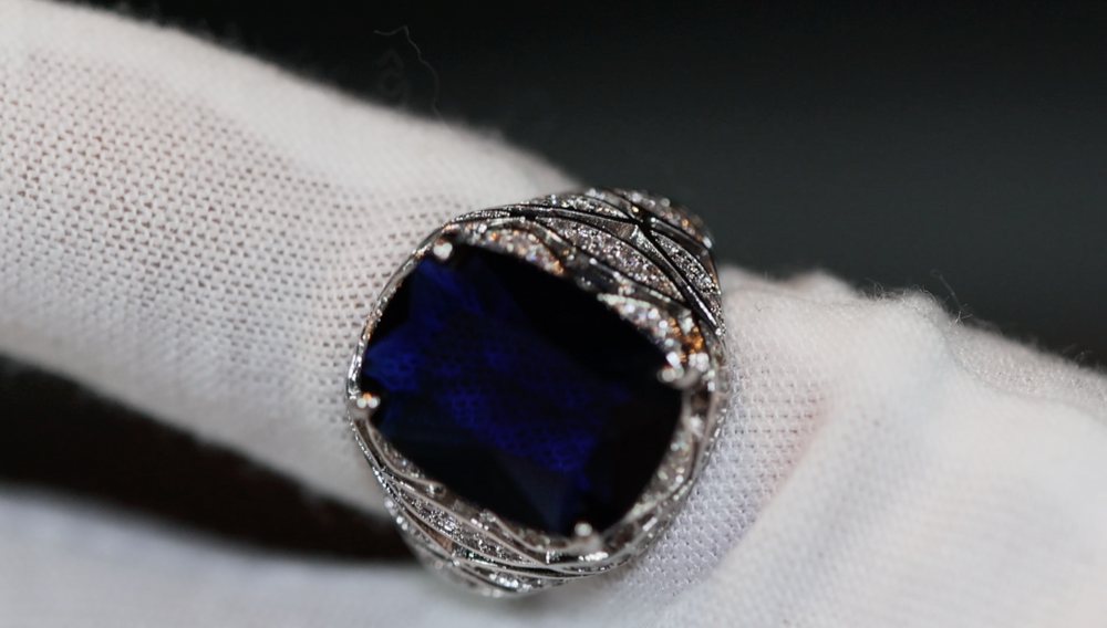 
            
                Load image into Gallery viewer, Blue Diamond Ring | Mens Blue Diamond Ring | Iced Out Ring | Womens Blue Diamond Ring | Mens Diamond Ring | Big Ring | Mens Iced Out Ring
            
        