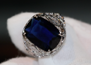 Blue Diamond Ring | Mens Blue Diamond Ring | Iced Out Ring | Womens Blue Diamond Ring | Mens Diamond Ring | Big Ring | Mens Iced Out Ring
