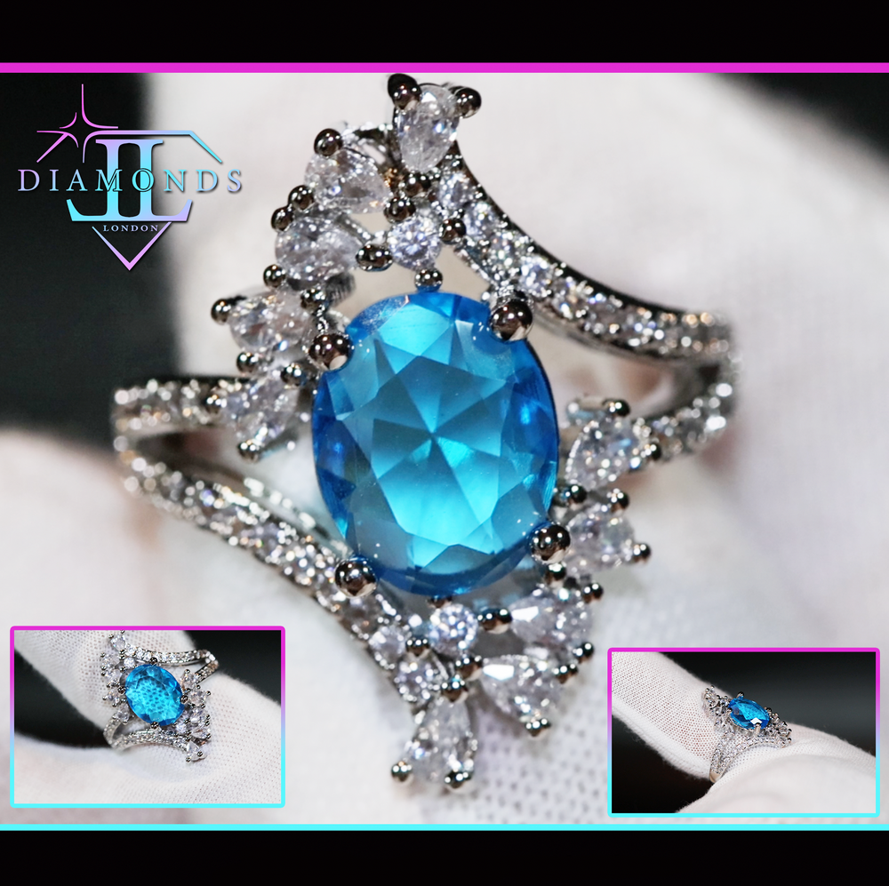 Blue Diamond Engagement Ring