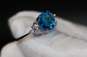 Blue Diamond Ring | Blue Diamond Wedding Ring | Womens Engagement Ring