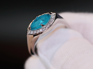 Aquamarine Diamond Ring | Marquise Diamond Ring |  Aquamarine Engagement Ring