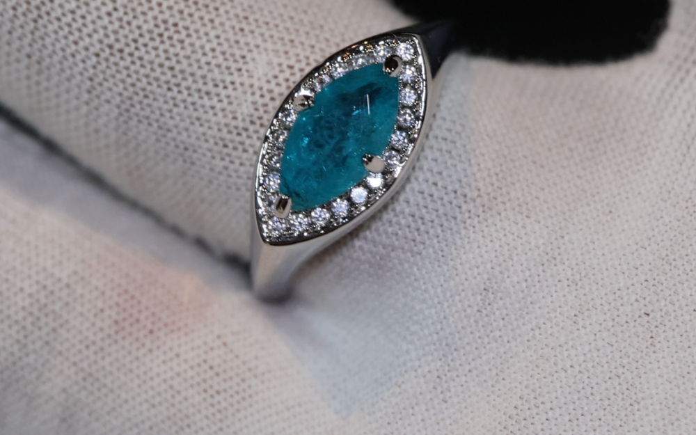 Aquamarine Diamond Ring | Marquise Diamond Ring |  Aquamarine Engagement Ring