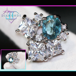 Womens big blue diamond ring