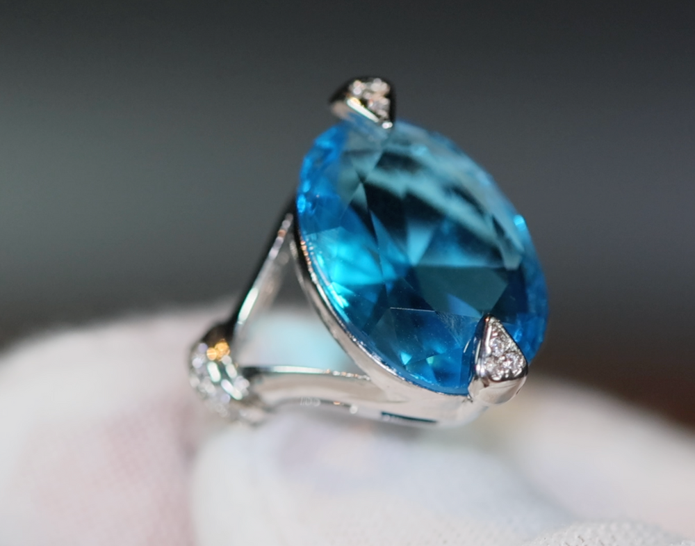 Blue Diamond Engagement Ring | Oval Wedding Ring | Womens Blue Diamond Ring