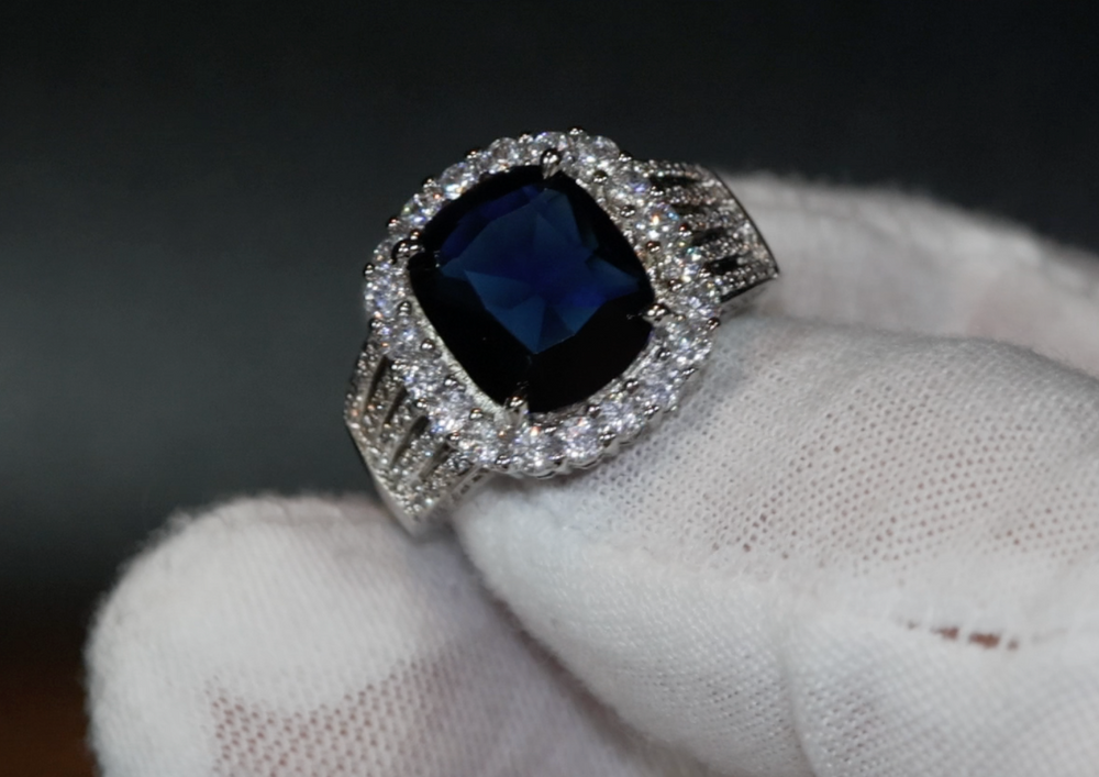 Blue Diamond Ring