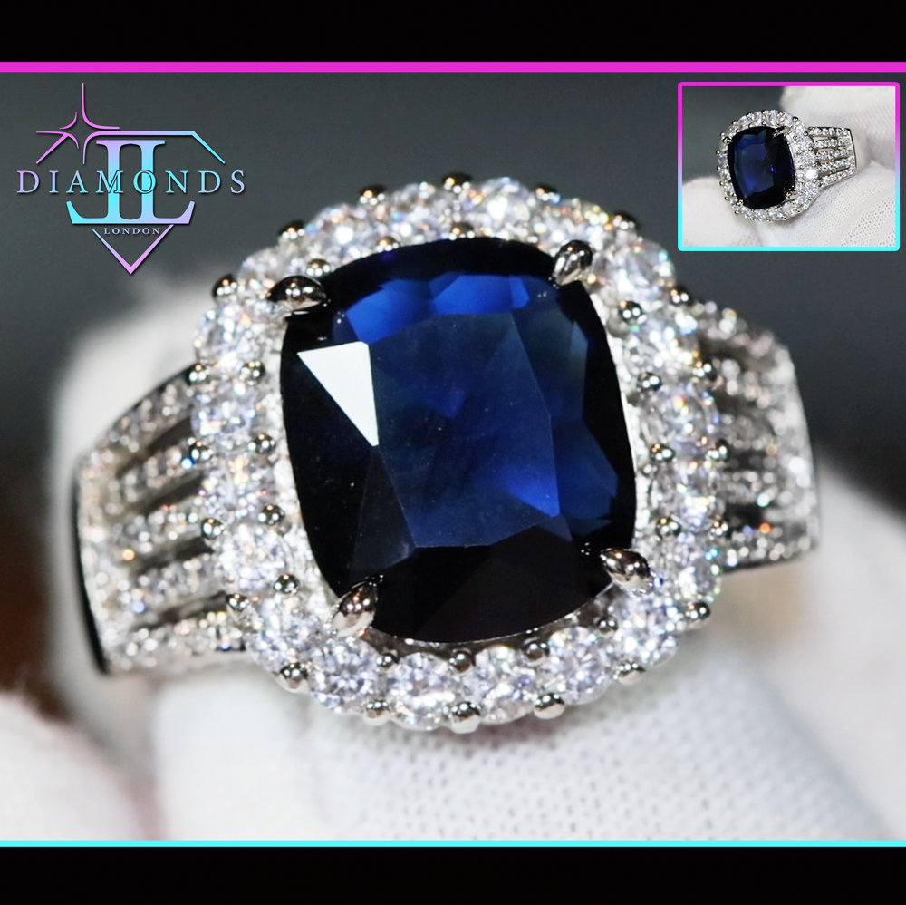 big blue diamond ring