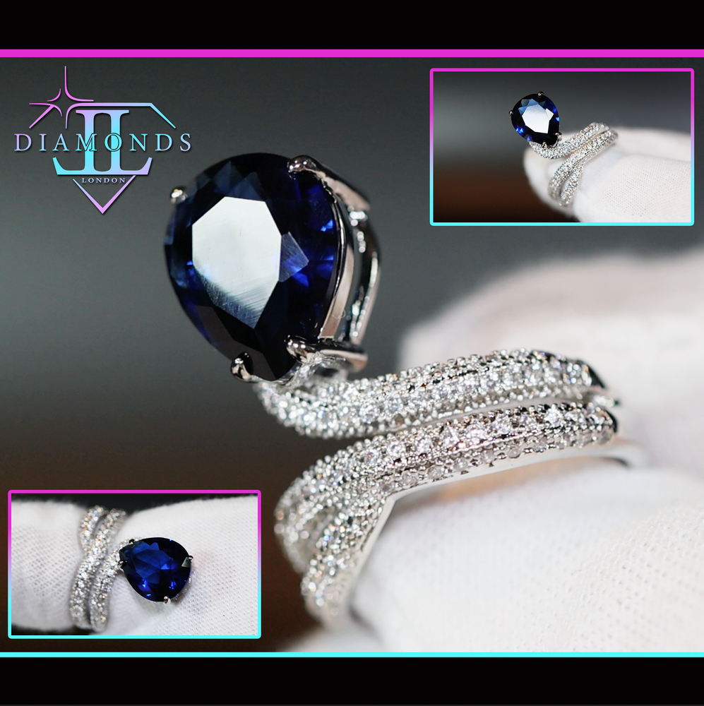 sapphire blue snake ring