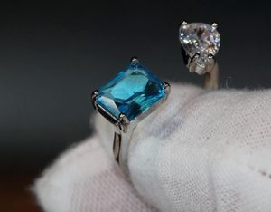 Aquamarine Blue Diamond Ring