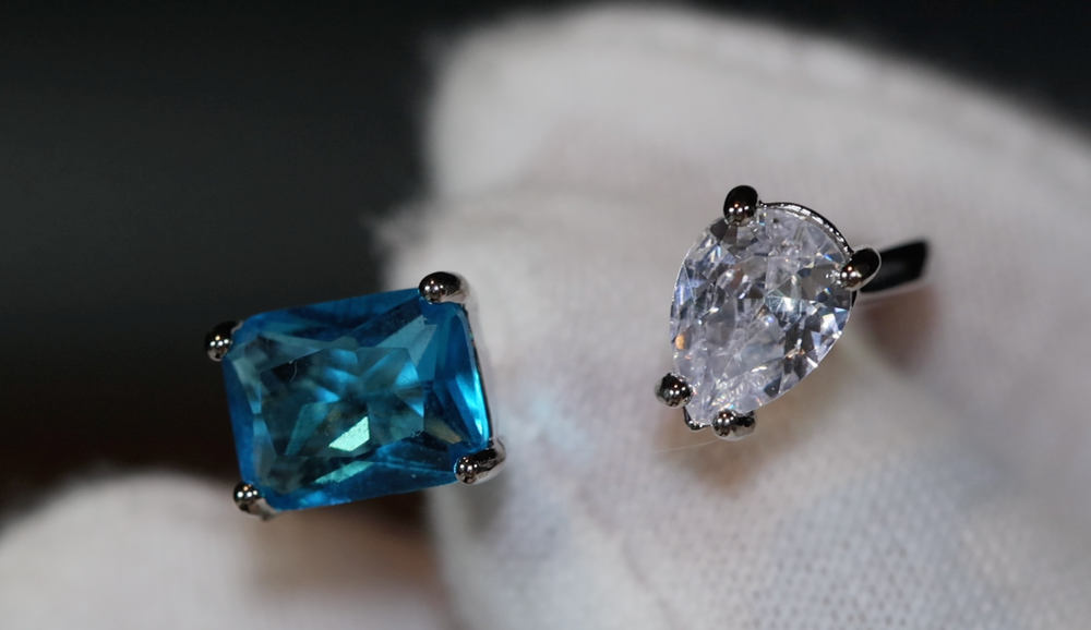 Aquamarine Blue Diamond Ring