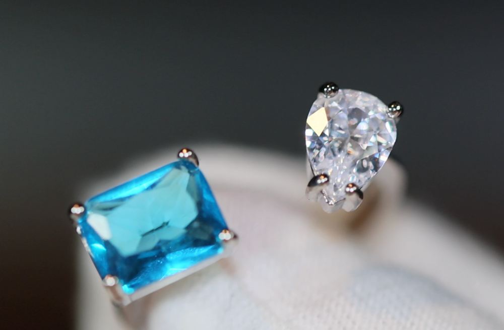 Aquamarine Blue Diamond Ring