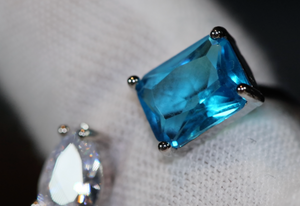 Aquamarine Blue Diamond Ring