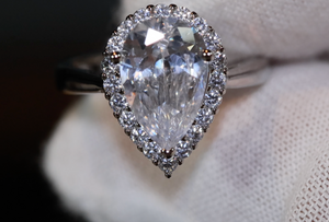 Silver Pear Cut Diamond Ring | Pear Cut Diamond Engagement Ring